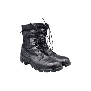 Ro Search Men's Size 9.5 W US Wide Black Leather Combat Jungle Military Boots
